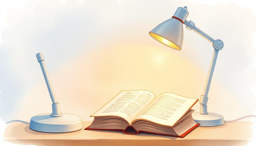 Illustration d’une lampe de lecture posée sur un bureau