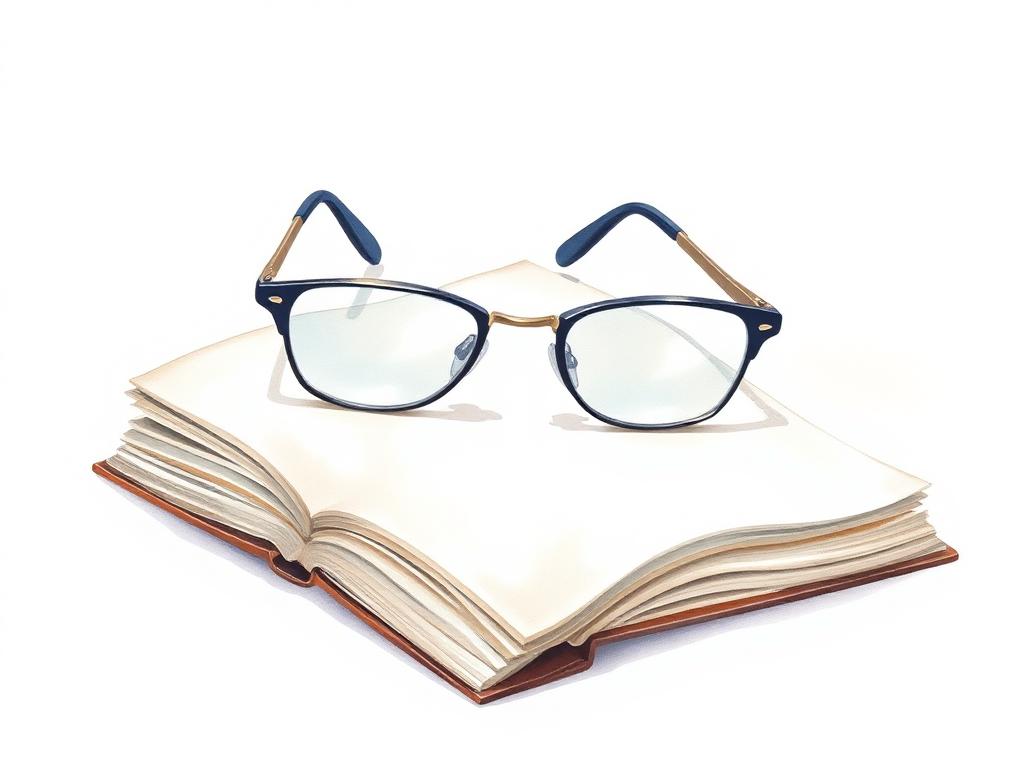 Illustration d’une paire de lunettes loupes de lecture pour malvoyants